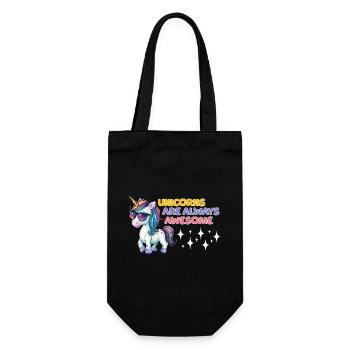 Einhorn Cool Sonnenbrille Einhörner Cartoon Comic - Geschenkbeutel für Flaschen - Schwarz - Vorne