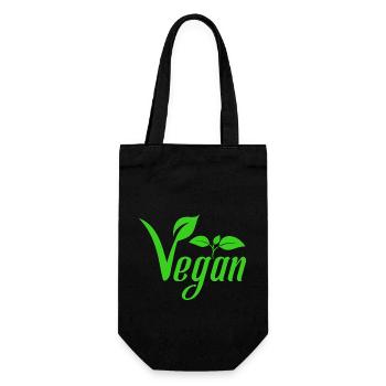 Végétalien avec les feuilles pour le végétal végétalien - Sac à bouteille - noir - Devant
