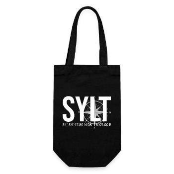 Koordinaten Sylt - Geschenkbeutel für Flaschen - Schwarz - Vorne