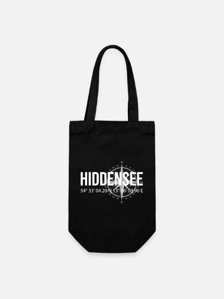 Koordinaten Hiddensee - Geschenkbeutel für Flaschen - Schwarz