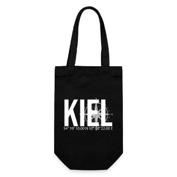 Koordinaten Kiel - Geschenkbeutel für Flaschen - Schwarz - Vorne