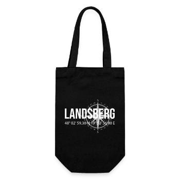 Koordinaten Landsberg - Geschenkbeutel für Flaschen - Schwarz - Vorne