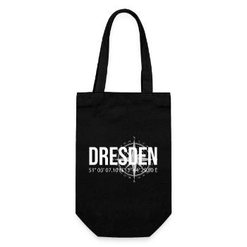 Koordinaten Dresden - Geschenkbeutel für Flaschen - Schwarz - Vorne