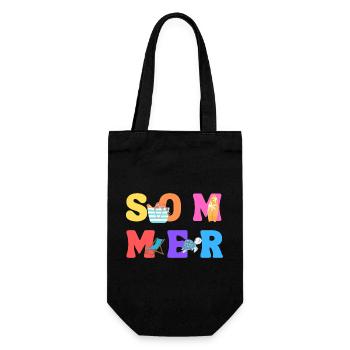 Summer - Summer - Summer Love - Sun - Gift Bag for Bottles - black - Front