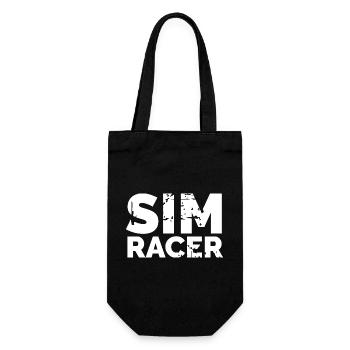 sim racer logo Rennfahrer gaming Symbol icon - Geschenkbeutel für Flaschen - Schwarz - Vorne