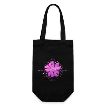 fleur rose fleurs roses - Sac à bouteille - noir - Devant