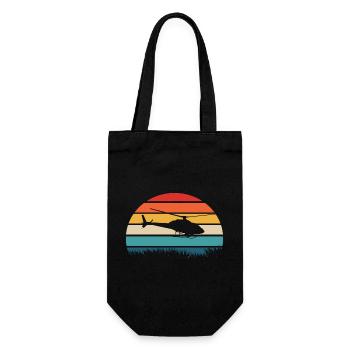 Helicopter Pilot Retro Gift - Gift Bag for Bottles - black - Front