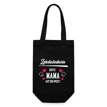 Zahntechnikerin Beste Mama Muttertag Geburtstag - Geschenkbeutel für Flaschen - Schwarz - Vorne