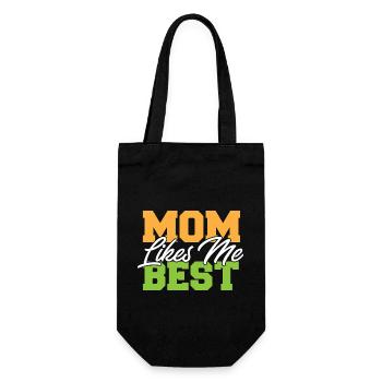 Mom Likes Me Best Mommy's Favorite Child Funny - Geschenkbeutel für Flaschen - Schwarz - Vorne
