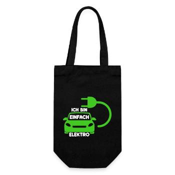 Ich bin einfach Elektro lustige Elektroauto Spruch - Geschenkbeutel für Flaschen - Schwarz - Vorne
