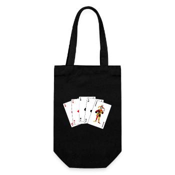 Fünf Karten Fünf gleiche Karten - Geschenkbeutel für Flaschen - Schwarz - Vorne