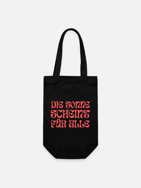 Die Sonne scheint für alle - Geschenkbeutel für Flaschen - Schwarz