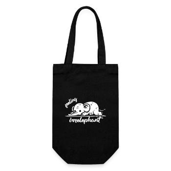 feeling irrelephant elephant animals funny pun - Gift Bag for Bottles - black - Front