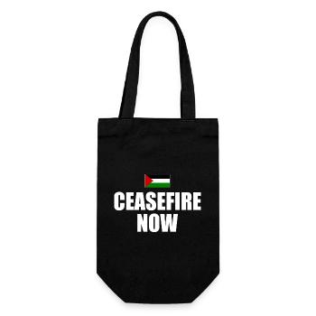 ceasefire now - Gift Bag for Bottles - black - Front