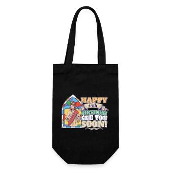 Happy 44th Birthday See You Soon Funny Jesus Meme - Gift Bag for Bottles - black - Front