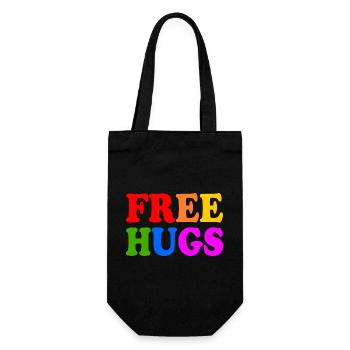 Free hugs - Geschenkbeutel für Flaschen - Schwarz - Vorne