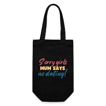Sorry Girls Mum Sagt KeinDate Babyparty - Geschenkbeutel für Flaschen - Schwarz - Vorne