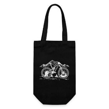 Mountain Biking Drawing - Gift Bag for Bottles - black - Front