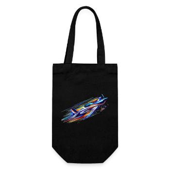 Kunstflugzeug - Geschenkbeutel für Flaschen - Schwarz - Vorne