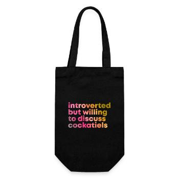 Cockatiel - Gift Bag for Bottles - black - Front