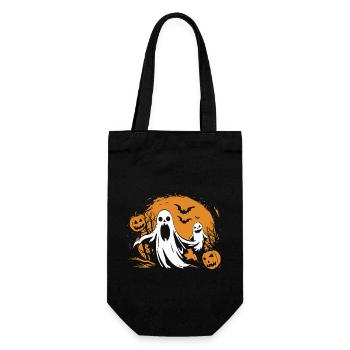 Halloween Ghost & Pumpkin Costume - Spooky - Gift Bag for Bottles - black - Front