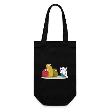 Halloween Ghost Comic Drawing - Gift Bag for Bottles - black - Front