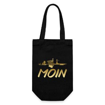 Moin - Geschenkbeutel für Flaschen - Schwarz - Vorne
