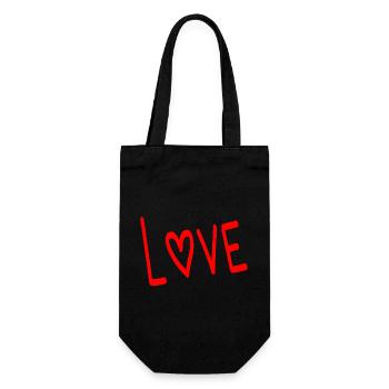 WEIHNACHTEN. PAAR. HERZ. VALENTINSTAG. GERADE VERHEIRATET. - Geschenkbeutel für Flaschen - Schwarz - Vorne