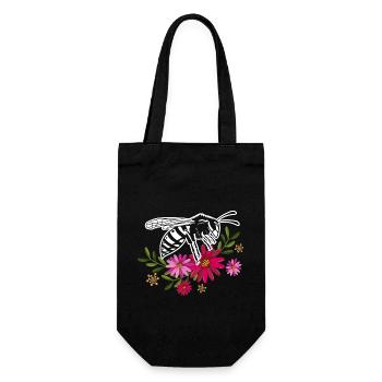Bee With Flowers - Gift Bag for Bottles - black - Front