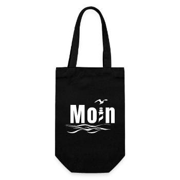 Moin avec phare et mouette - Maritime Design - Sac à bouteille - noir - Devant