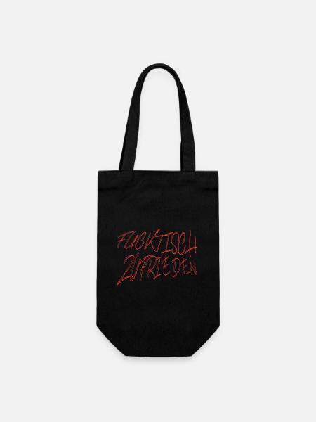 fucktisch zufrieden - Geschenkbeutel für Flaschen - Schwarz