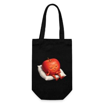 Apfel - Geschenkbeutel für Flaschen - Schwarz - Vorne