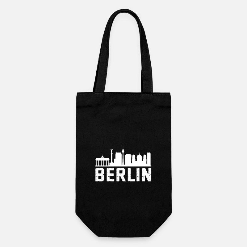 Berlin Skyline - Geschenkbeutel für Flaschen - Schwarz