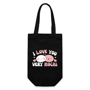 I love you very mochi kawaii reiskuchen mochi - Geschenkbeutel für Flaschen - Schwarz - Vorne
