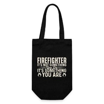 Feuerwehrspruch Motiv für Feuerwehrleute - Geschenkbeutel für Flaschen - Schwarz - Vorne
