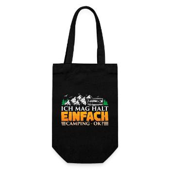 Camper Camping Wohnwagen Spruch - Geschenkbeutel für Flaschen - Schwarz - Vorne