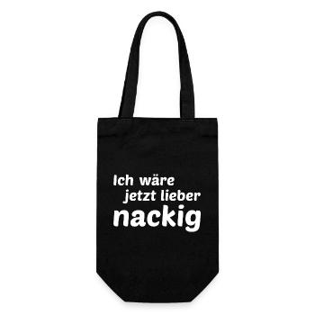 I'd rather be naked now - Gift Bag for Bottles - black - Front