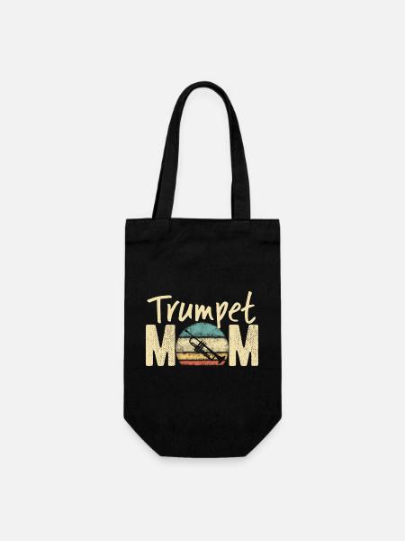 Trompette Maman Rétro Vintage Marching Band Design - Sac à bouteille - noir