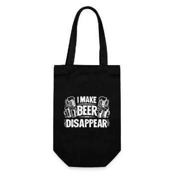 Je fais disparaître la bière – Motif de slogan de bière amusant - Sac à bouteille - noir - Devant