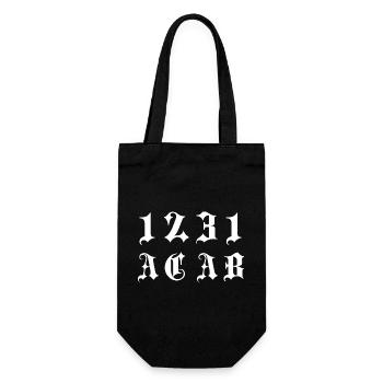 Gothic Monogramm 1231 - Geschenkbeutel für Flaschen - Schwarz - Vorne