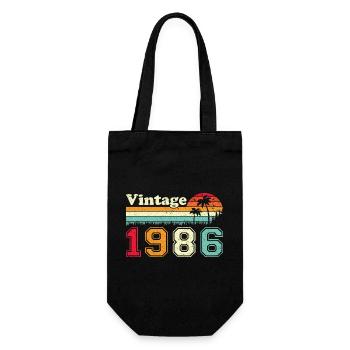 1986 Vintage Retro Geburtstagsgeschenk - Geschenkbeutel für Flaschen - Schwarz - Vorne