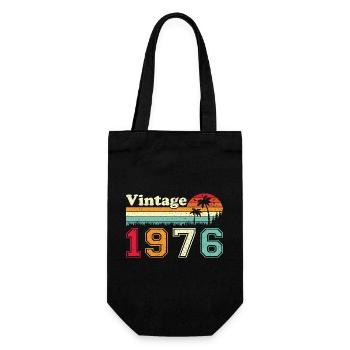 1976 Vintage Retro Geburtstagsgeschenk - Geschenkbeutel für Flaschen - Schwarz - Vorne