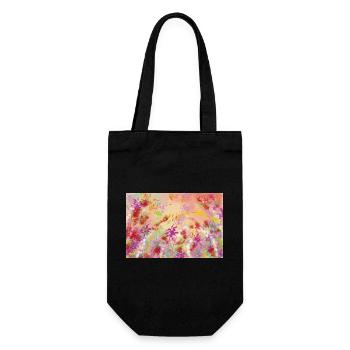 Pastel Blossoms Color Swirl Pattern - Gift Bag for Bottles - black - Front