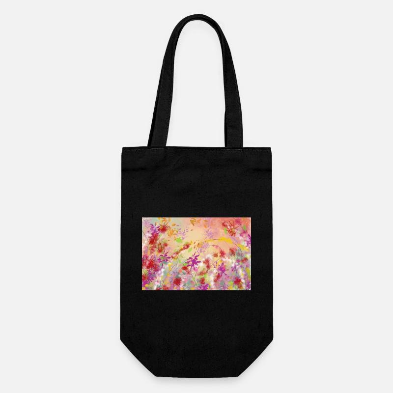 Pastellblüten Farbwirbel Muster - Geschenkbeutel für Flaschen - Schwarz