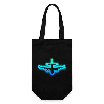 Flugzeug Flieger Kinder Herren Pilot Jungen - Geschenkbeutel für Flaschen - Schwarz - Vorne
