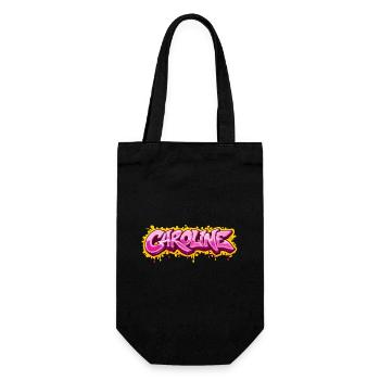CAROLINE GRAFFITI NAME FÜR PERFEKTES GESCHENK DRUCKBAR - Geschenkbeutel für Flaschen - Schwarz - Vorne