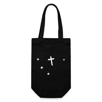 Cross and stars: nocturnal faith - Gift Bag for Bottles - black - Front