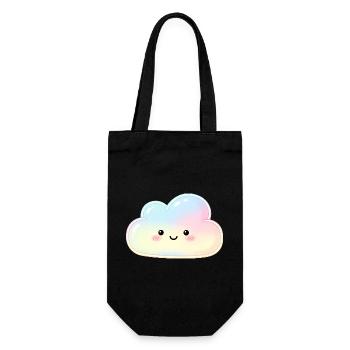 Pastel Cloud with Cute Face Sleep Cloud - Gift Bag for Bottles - black - Front