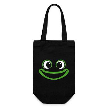 Grenouille | Déguisement de carnaval en costume de grand visage - Sac à bouteille - noir - Devant