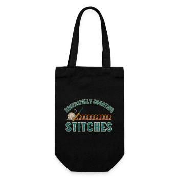 Compter les mailles de façon obsessionnelle Amant du crochet drôle - Sac à bouteille - noir - Devant